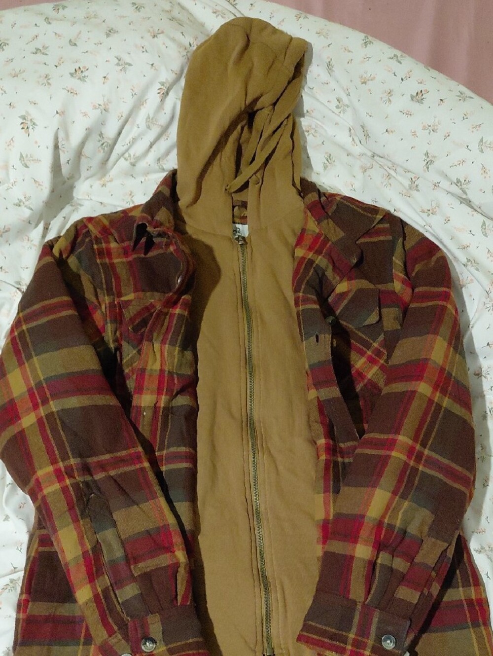 Legendary Whitetails Hooded Plaid Shirt Jacket - Brown, Red, Tan